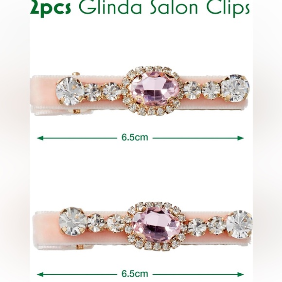 BUNDLE OF WICKED LIGHT PINK BOW BARRETTE AND 2 PCS SALON HAIR CLIPS💝 - Picture 9 of 11